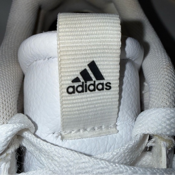 Adidas VL Court Low Top Women’s White and Black Leather Sneakers with Brown Sole - Picture 10 of 14